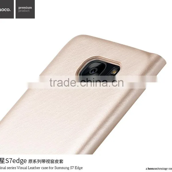 Hoco Original Series Visual Flip PU Leather View Window PC Protective Back Cover Case For Samsung S7 Edge TB-0258 photo-2