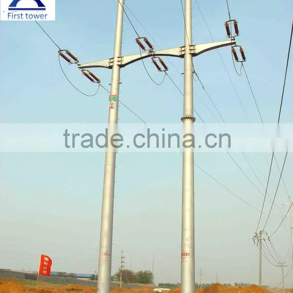 Hot-dip-galvanized Electrical Line Tubular Steel Pole Tower photo-5