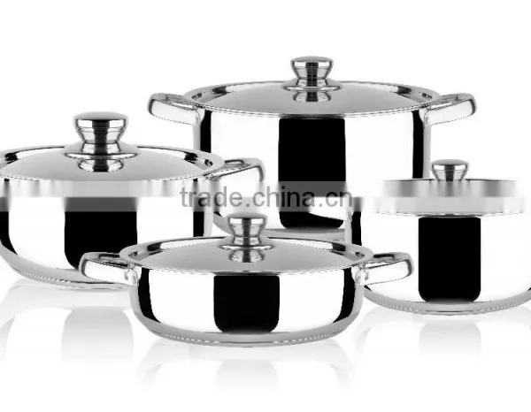 MSF-3997 8pcs Stainless Steel Cookware Set 18cm 24cm 26cm Casserole With Cover 24cm Rice Cookware With Cover photo-3
