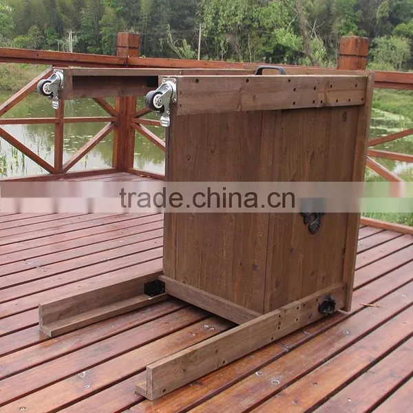 Outdoor Beer Wooden Ice Cooler Box With Wheels photo-2