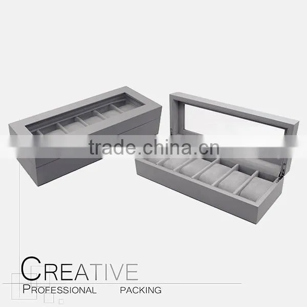 Wood Watch Box With Window for 6 Slots