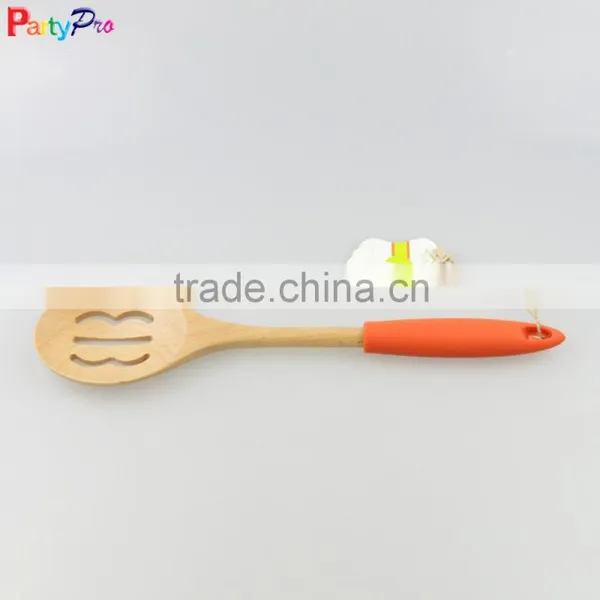 2016 New Product Bamboo Kitchen Utensils With Silicone Handles photo-2