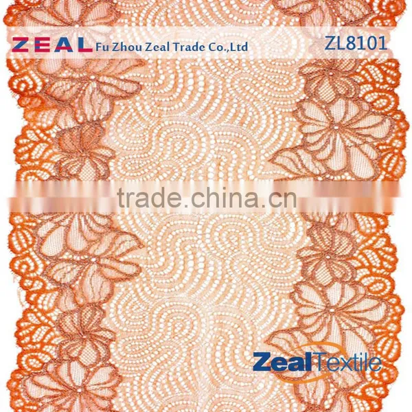Stretch Chantilly Lace With Flowers Decorated