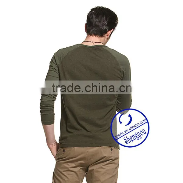 2015 Custom Long Raglan Sleeve Mens T-shirt Wholesale China photo-3