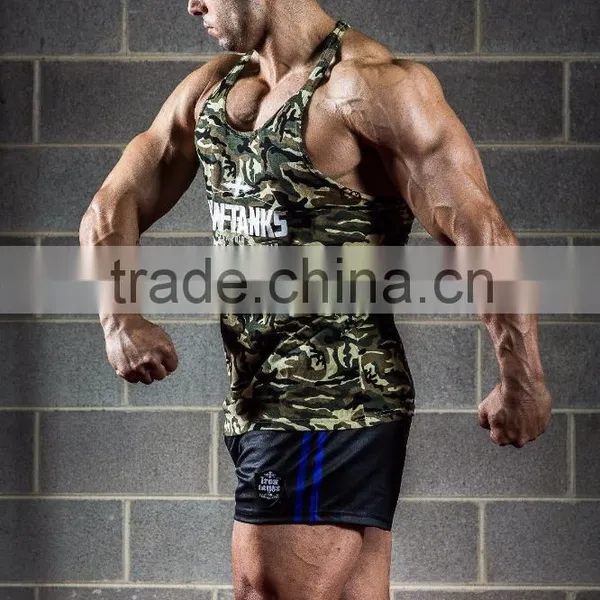 Camouflage Gym Singlet Y-back - Gym Shorts / Custom Printed Gym Single photo-3
