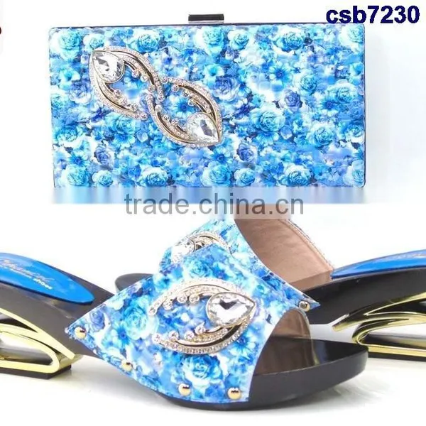 CSB7230 Top Fashion Latest Fashion Woman Italy Style High Heel Shoes and Glitter Bags photo-2