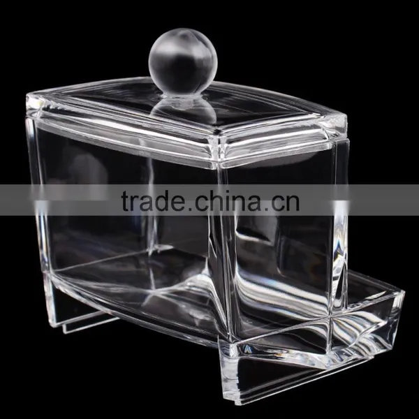 Acrylic Organizer Cotton Swab Holder Makeup Pads Holder Cosmetics Organizer photo-3