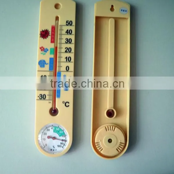 Rectangular In-out Door Plastic Thermometer and Hygrometer