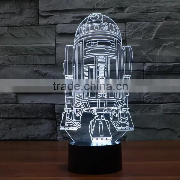Usb + Battery Operated Acrylic Night Light Lamp Led 3d Color Change Warship Shape Light for Children Kids Baby Led Lamp photo-6