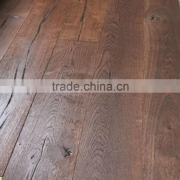 Distressed Oak Wide Plank Engineered Wood Floors photo-2