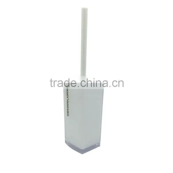 Hotel White Plastic Toilet Brush With Holder photo-3
