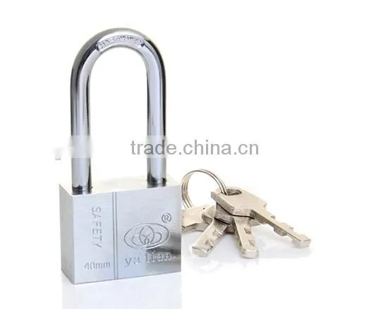 Heavy Duty Square Type Long Shackle Vane Key Chrome Plated Iron Padlock