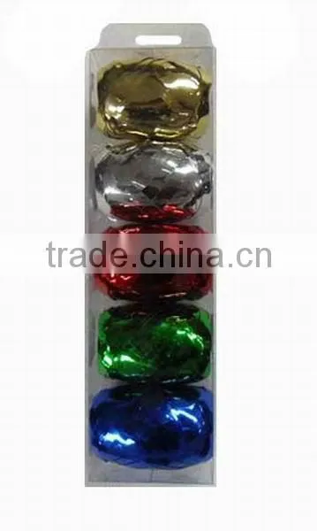 HOT SALE 5PK 10M Metallic Poly Curly Ribbon Egg Set for Present Packing wrapping