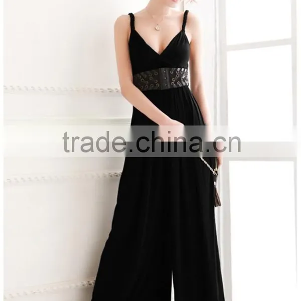 Sexy Women V Neck Sleeveless Pants Long Jumpsuit Casual Trousers Fashion Rompers photo-4
