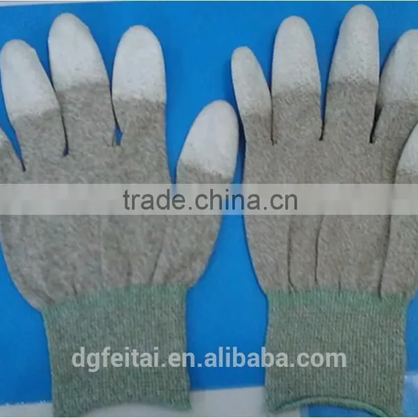 ESD Carbon Fiber PU Top Fit Gloves Anti-static Nylon Knit Gloves photo-2