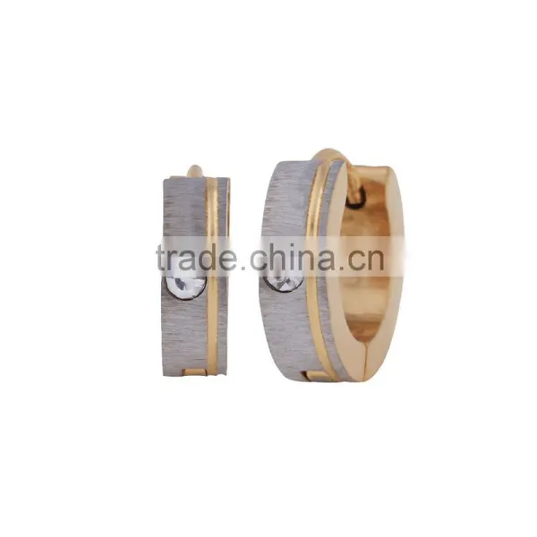 Shiny Fashion Hot Selling Women's Gold Stainless Steel Huggie Hoop Stud Earring photo-5