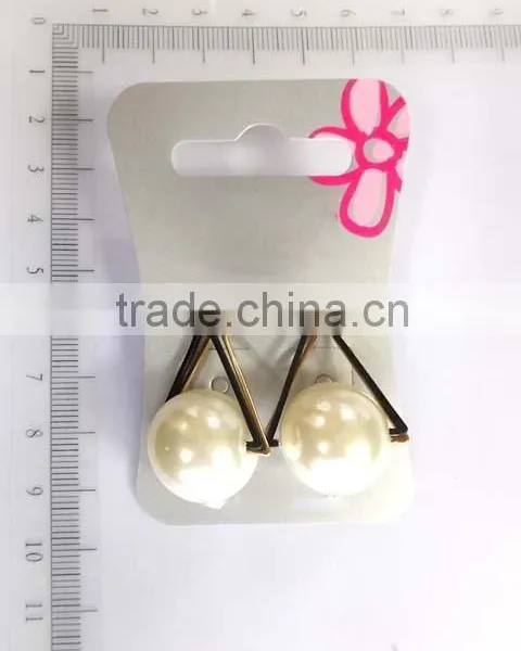 Fancy Golden Triangle With Faux Pearls Drop Earring photo-2