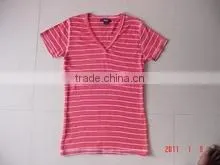 Yarn Dyed V Neck T-Shirt