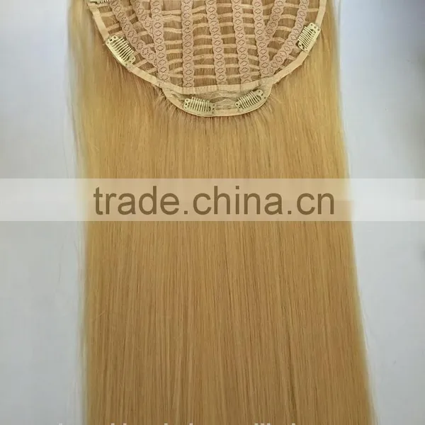 Indian Remy Virgin Hair Half Wig Clip in Hair Extensions photo-5