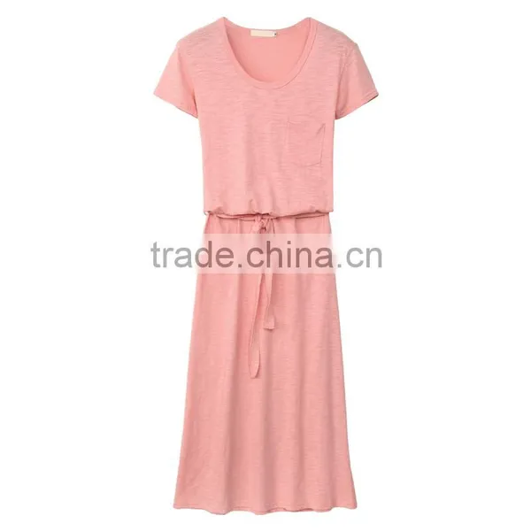 The 2016 Women's Clothing of Cultivate One's Morality Show Thin Short Sleeve V-neck Long Dress photo-2
