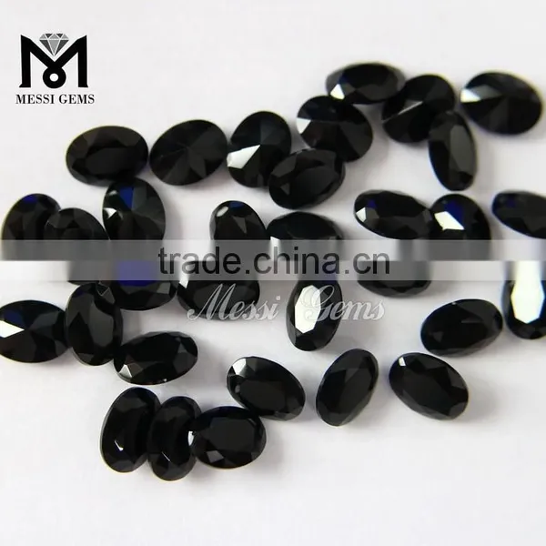 2015 Chinese Wholesale Oval Cut 6*8 mm Black Agate Stone photo-3