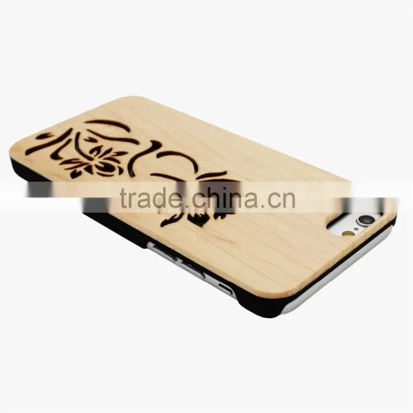 Beautiful Flower Hollow Out Good Hand Feeling PC/TPU & Wood Two in One Phone Case for Iphone 6 photo-6