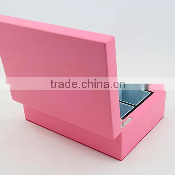 Luxury Custom Wooden Pink Jewellry Storage Box With Key Lock photo-4