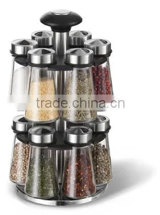 SINOGLASS Trade Assurance 12 Jars Glass Spice Display Rack