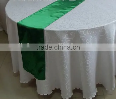 Polyester Satin Table Runner for Banquet and Wedding Event Shining Green
