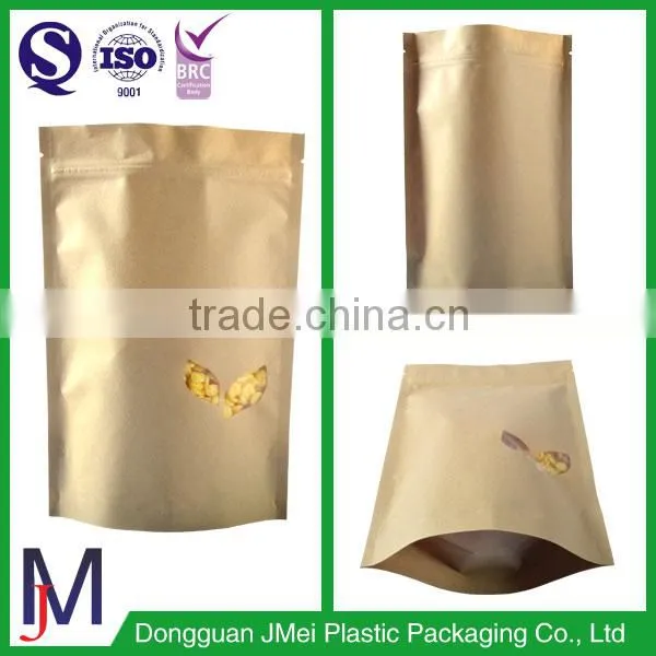 Wholesale Kraft Paper Bag With Window and Zipper for Food Packing photo-2