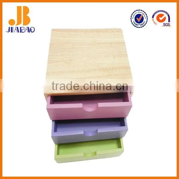JIABAO Wooden Color Storage Box With 3 Layers photo-2