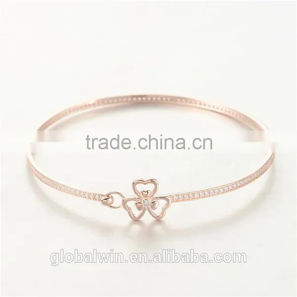 Fashion Jewelry 14K Gold Plated Anklets Bangles With Clear Cz photo-4