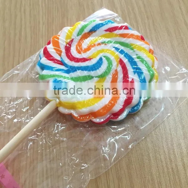 30g Multi-colored Sunflower Shape Round Flat Lollipop photo-2
