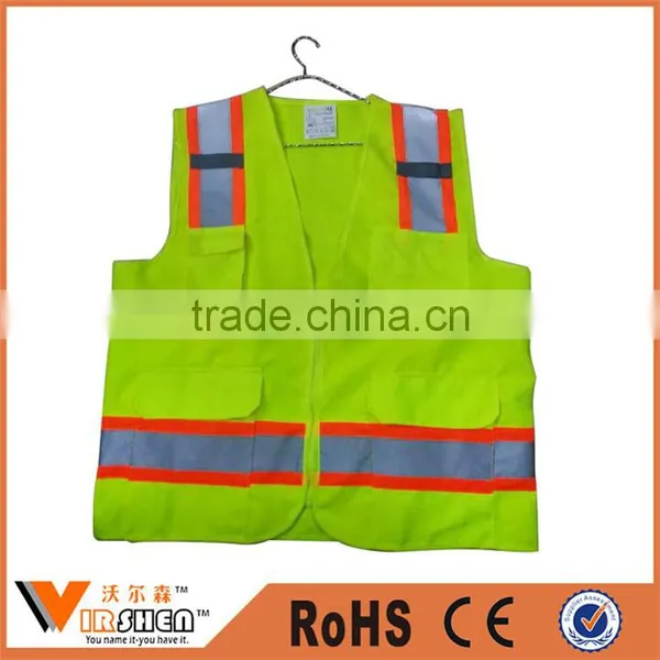Good Quality Motorcycle Reflective Safety Vest With Pockets for Policeman on Roadway Walking Use