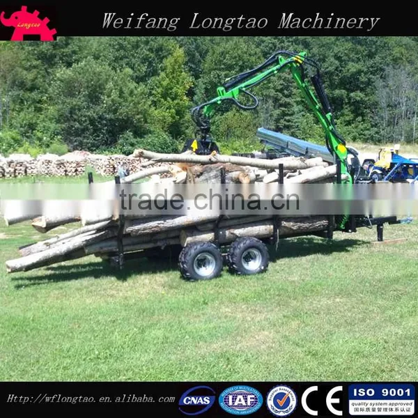ATV Mobile Self Power Gas Engine Log Trailer With Crane/timber Trailer for Tractor photo-4