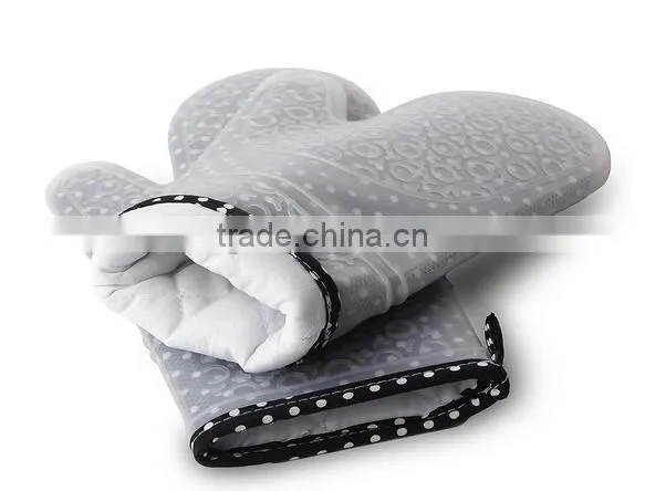 Washable Quilted Cotton Linings Silicone Protective Baking Gloves photo-2