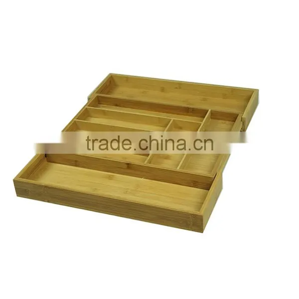 Store More 7-Slot Expandable Bamboo Culter Tray Silverware Drawer Organizer photo-2