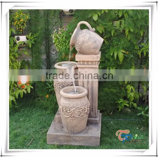Three Urn Jar Water Feature Led Light Fountain