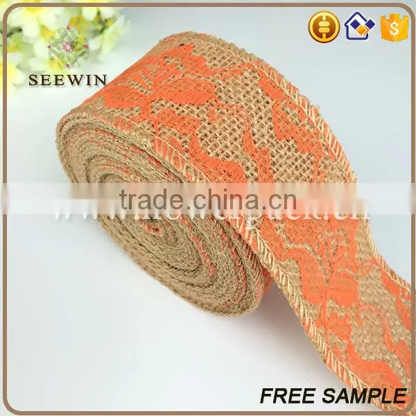 Royal Blue Chevron Burlap Ribbon for Wrapping photo-4