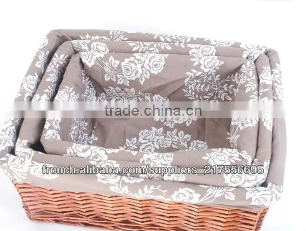 New Style Easy Baskets Small Wicker Box Cosmetic Boxes Wit Fabric Lining photo-4