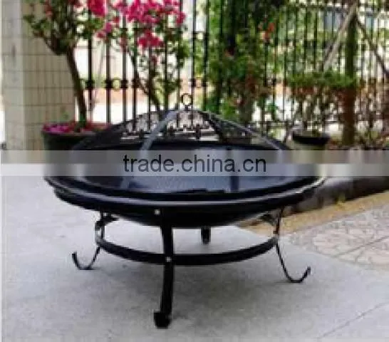 OUTDOOR FIREPIT 30INCH BLACK ENAMEL FINISH WITH POKER