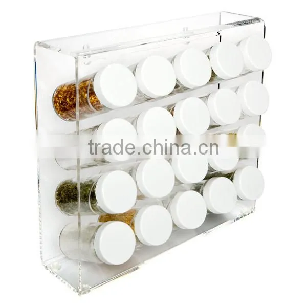 Factory Wholesale Clear Acrylic Wall Mounted/wall Hanging Spice Bottle Rack photo-3
