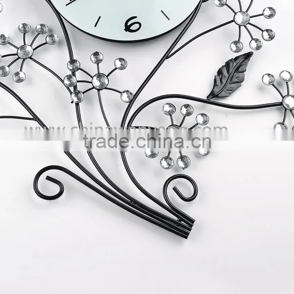 2015 China Factory Modern Luxury Tree Design Iron Art Quartz Wall Clock photo-3