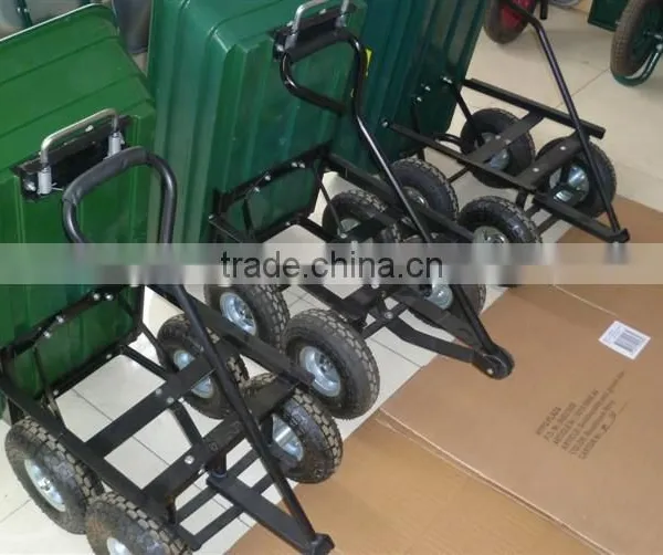 LARGE HEAVY DUTY GARDEN HOUSEHOLD 4 WHEEL UTILITY DUMP TRUCK WHEELBARROW TIPPER TC4253 photo-4