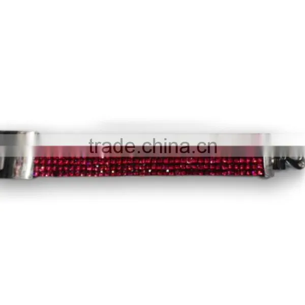 Hot Sale Gift Leather With Crystal Gem Decoration, Bracelet With Zinc Alloy Locking Part, photo-3