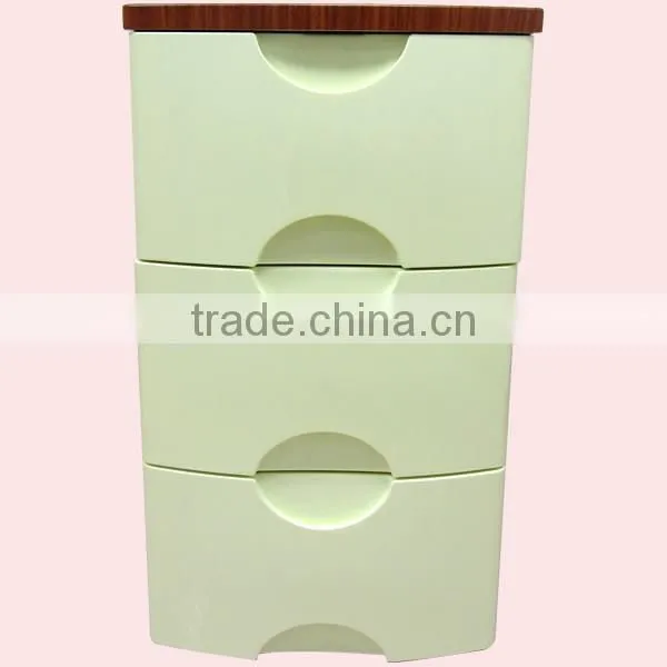 3 Layers Wooden Cover Plastic Chest Of Drawers photo-4