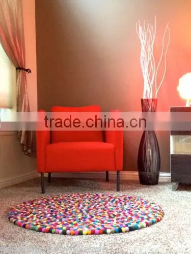 High Quality Nepal Handmade Round Wool Felt Ball Carpets/rugs photo-6