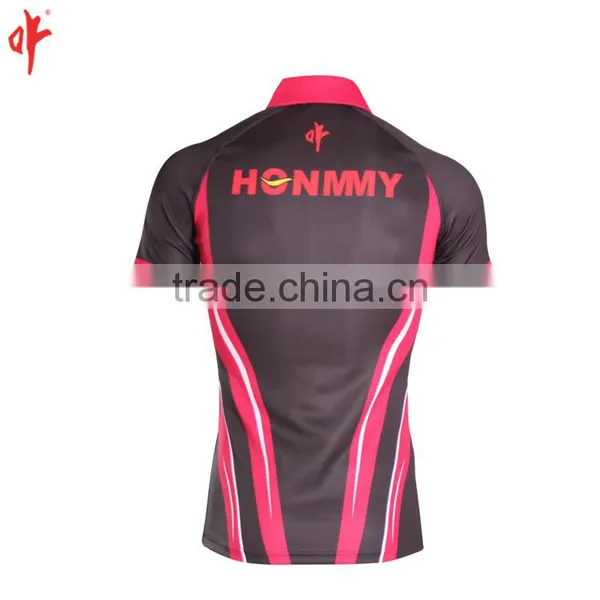 Football Rugby Jerseys,Sublimation Plain Black and Red Pantone Color photo-3