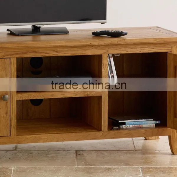Rustic Oak Wood TV Unit With 2 Doors With Good Design and 100% Solid Oak Wood Furniture photo-3