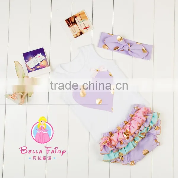 Wholesale Kids Clothes Outfits Wholesale Clothing Dubai Ruffle Shorts Set photo-5